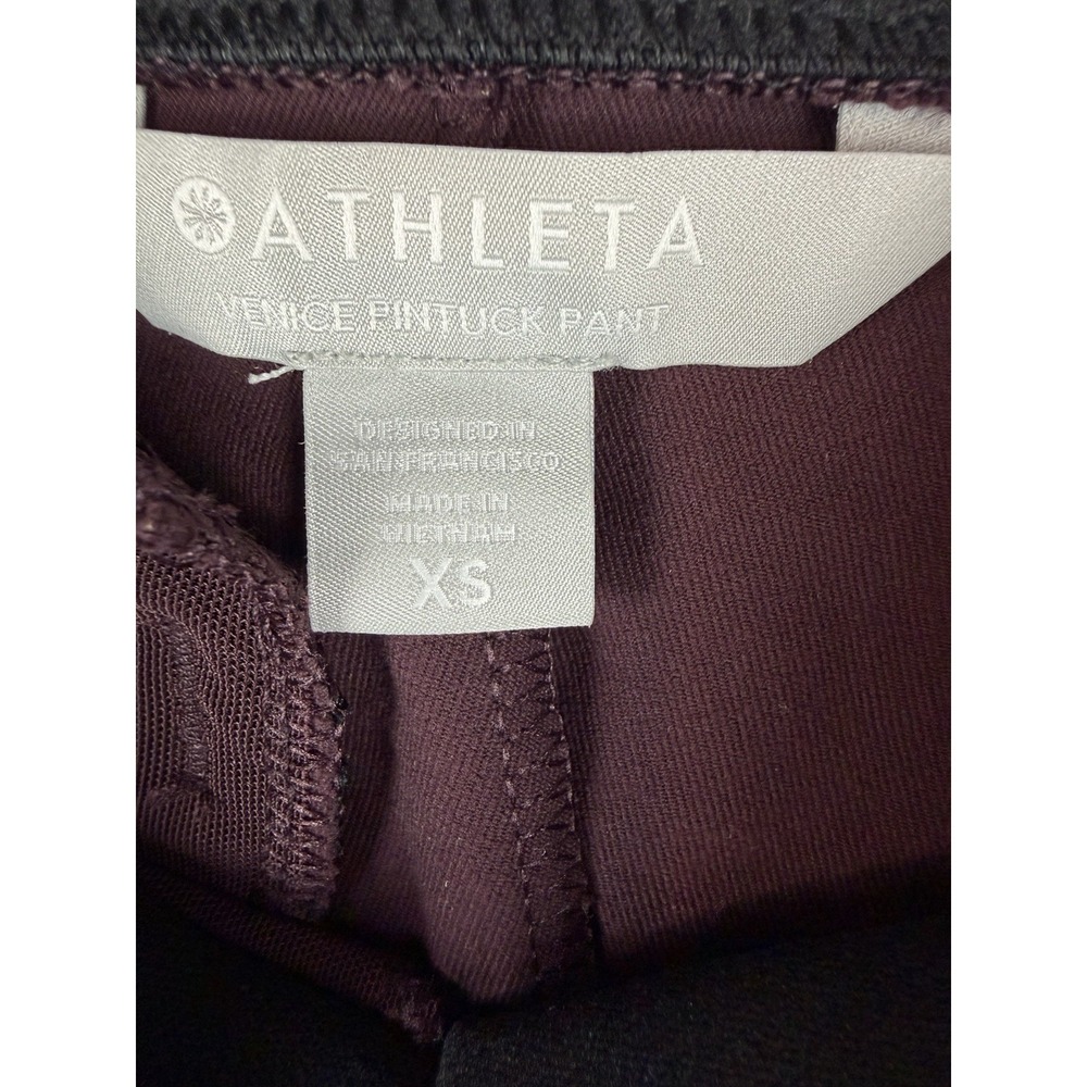 Athleta NWT Women XS Venice Pintuck Pant Spiced Cabernet NEW! - Picture 2 of 9